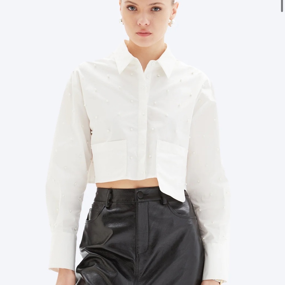 CHRLDR LAURA PEARL - Asymmetrical Pocket Shirt